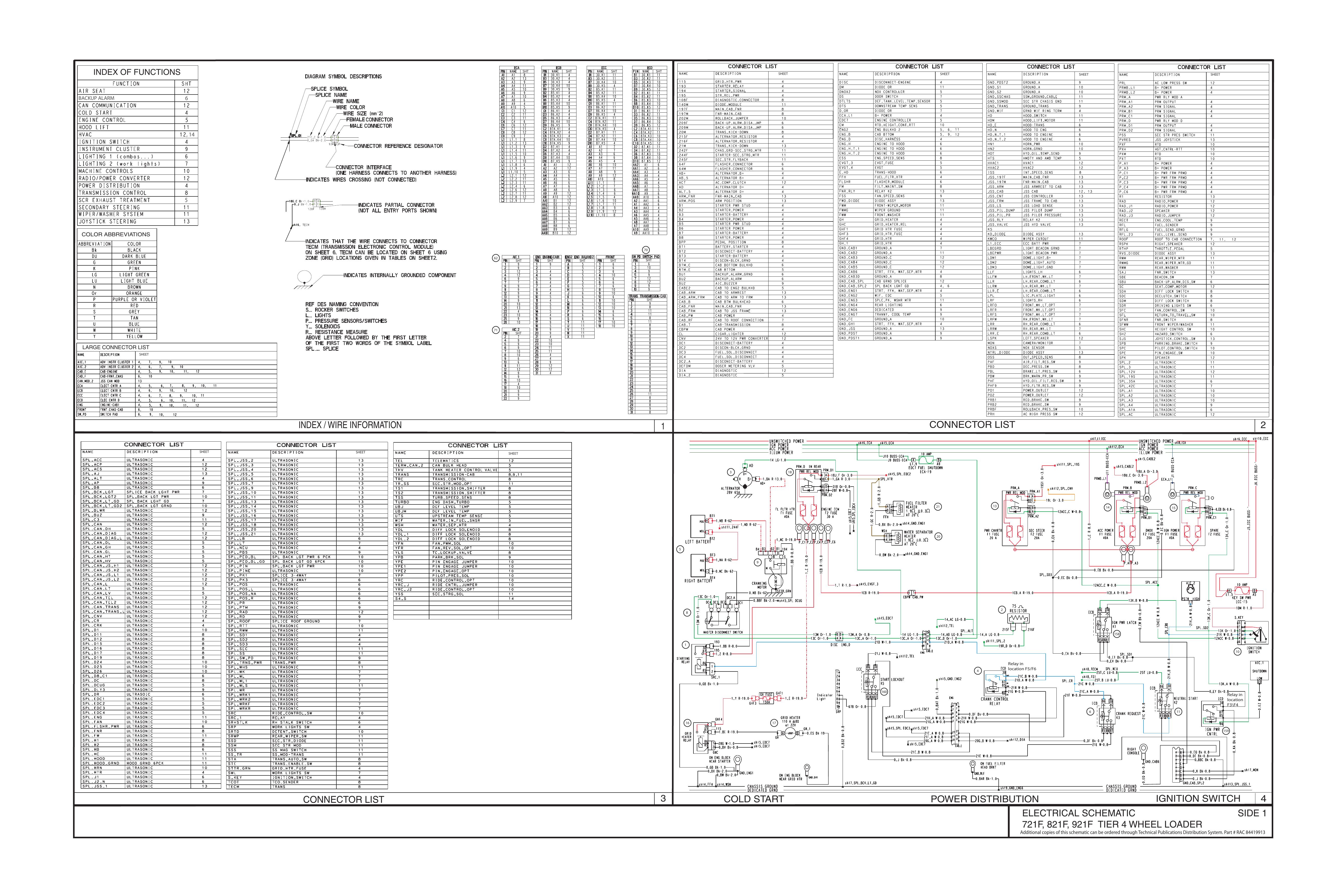 721F, 821F, 921F TIER 4 WHEEL LOADER ELECTRICAL SCHEMATIC